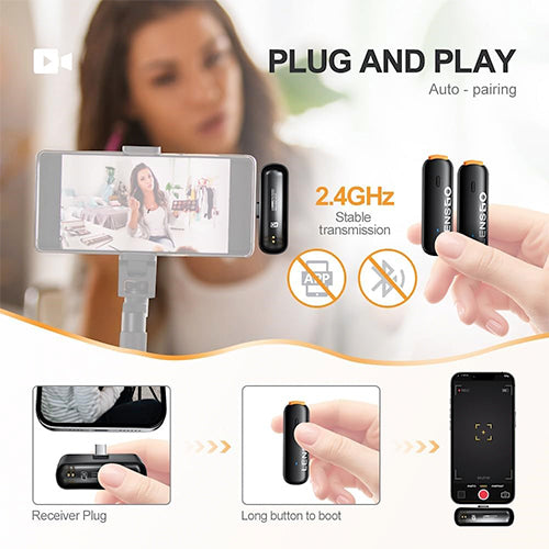 π€ LENSGO 518C Mini Wireless Lavalier Microphone β Crystal Clear Audio for Smartphones Condition: New
