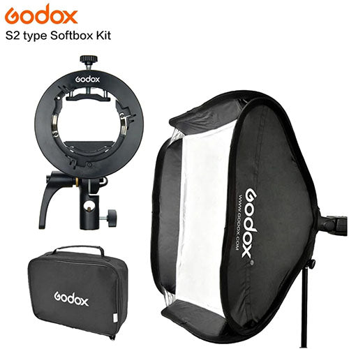🎥 Godox 60x60cm Softbox with S2 Bracket – Portable Studio Lighting Kit Condition: New