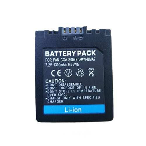 🔋 Replacement Battery Pack for Panasonic CGA-S006E – 7.4V 1300mAh (9.36Wh) Li-Ion Rechargeable Battery  Condition: New