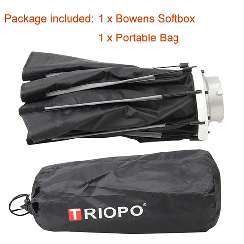 Triopo KS90 90cm Parabolic Softbox – Professional Light Modifier for Studio & Outdoor Photography