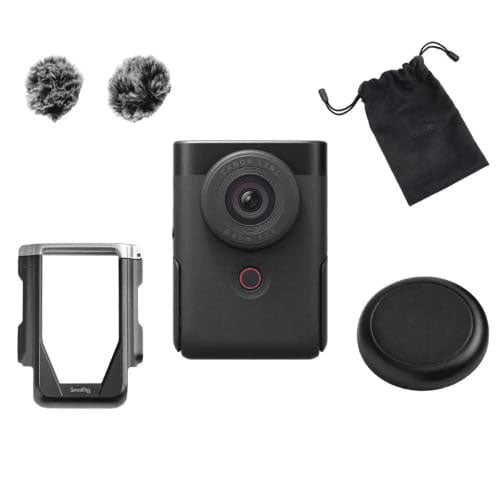 Canon PowerShot V10 Vlogging Camera with HG-100TBR Tripod Grip & DM-E100 Stereo Microphone  Condition: Used