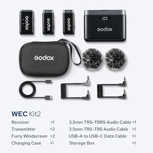 🎤 Godox WEC Wireless Microphone System (2 Transmitters, 1 Receiver) – Professional Audio for Content Creators  Condition: New