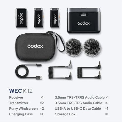 🎤 Godox WEC Wireless Microphone System (2 Transmitters, 1 Receiver) – Professional Audio for Content Creators  Condition: New